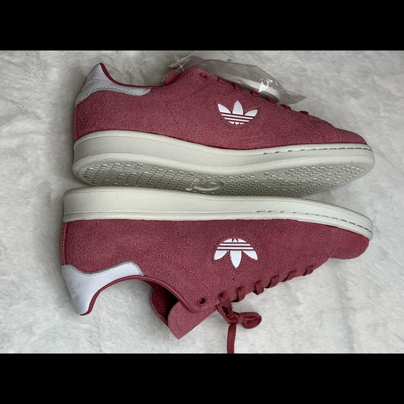 Adidas Originals Stan Smith Ash Pink Suede Shoes - Picture 2 of 7